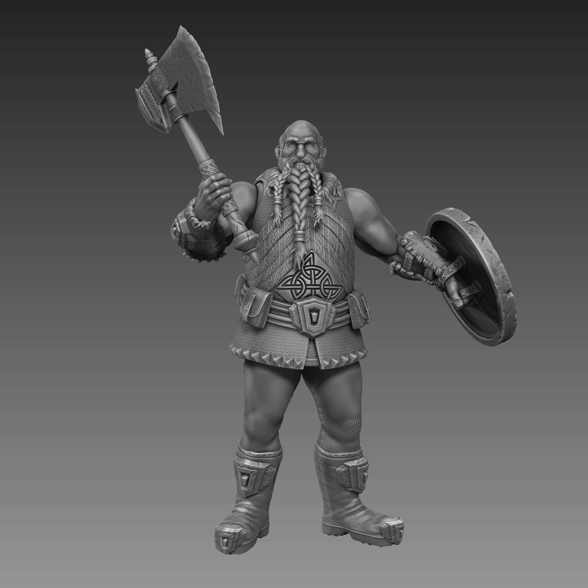 Dwarf Warrior 3D Print Ready 3D print model_18
