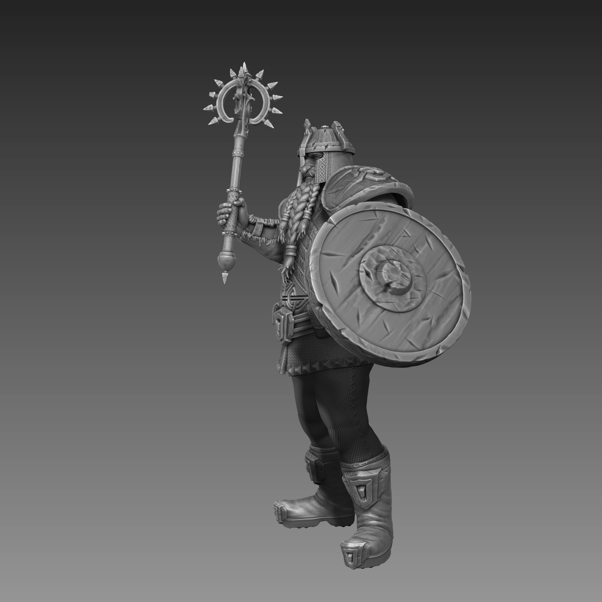 Dwarf Warrior 3D Print Ready 3D print model_11