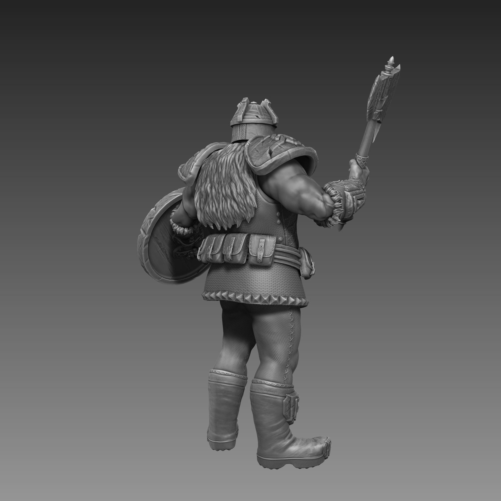 Dwarf Warrior 3D Print Ready 3D print model_6