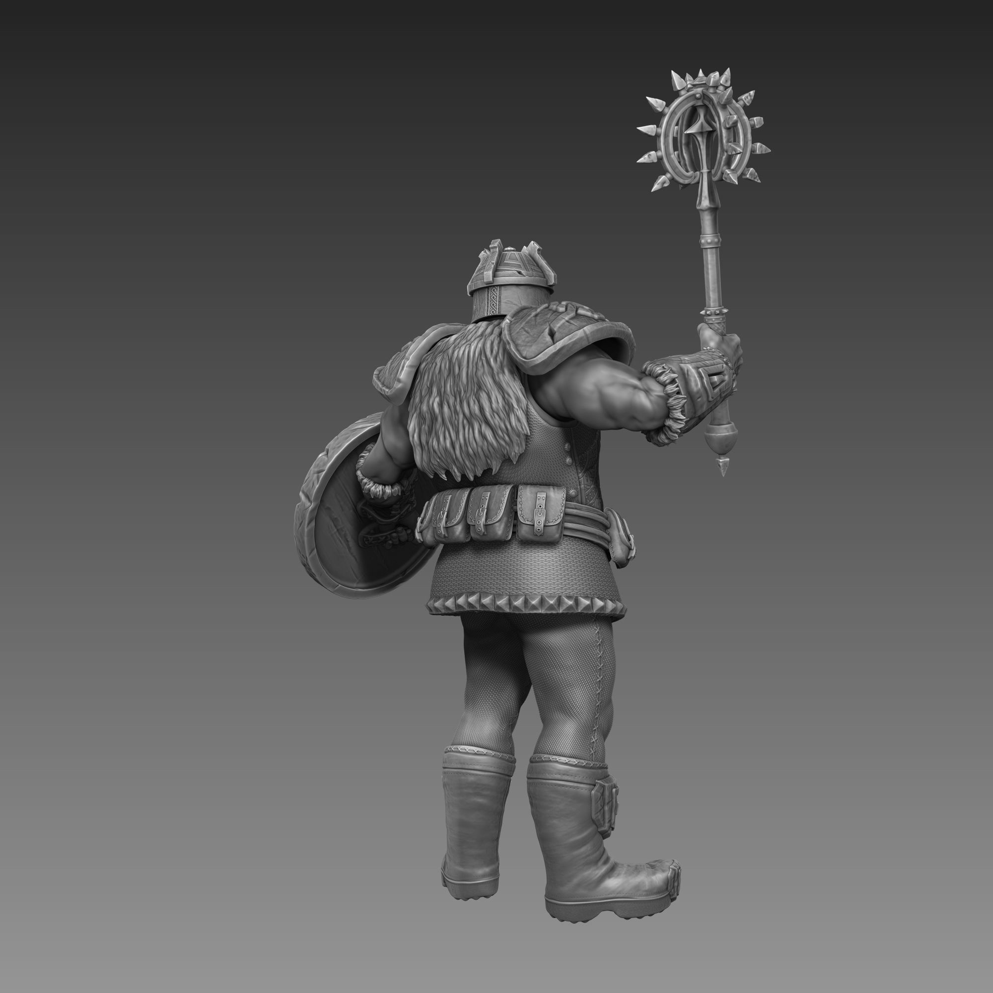 Dwarf Warrior 3D Print Ready 3D print model_14