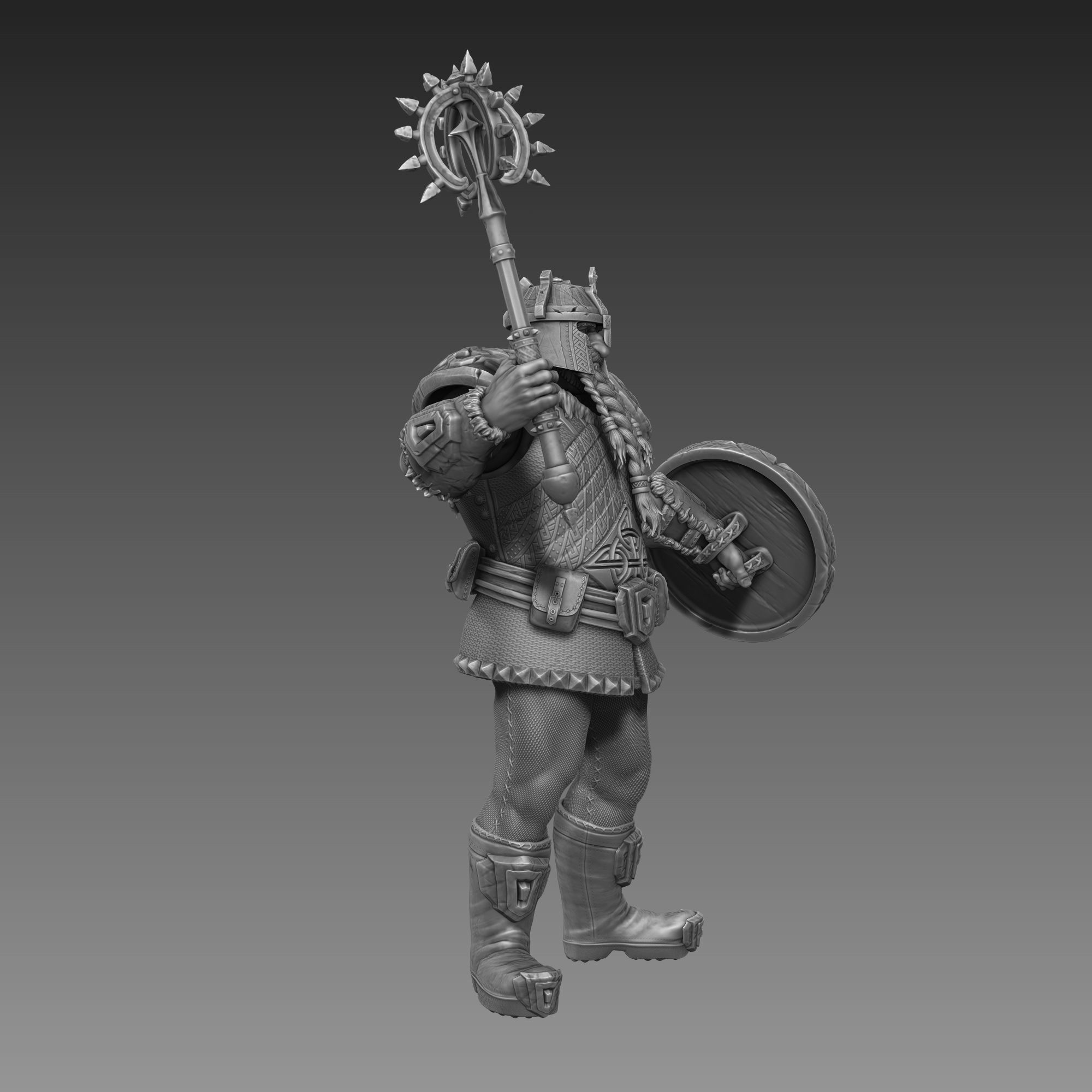 Dwarf Warrior 3D Print Ready 3D print model_13