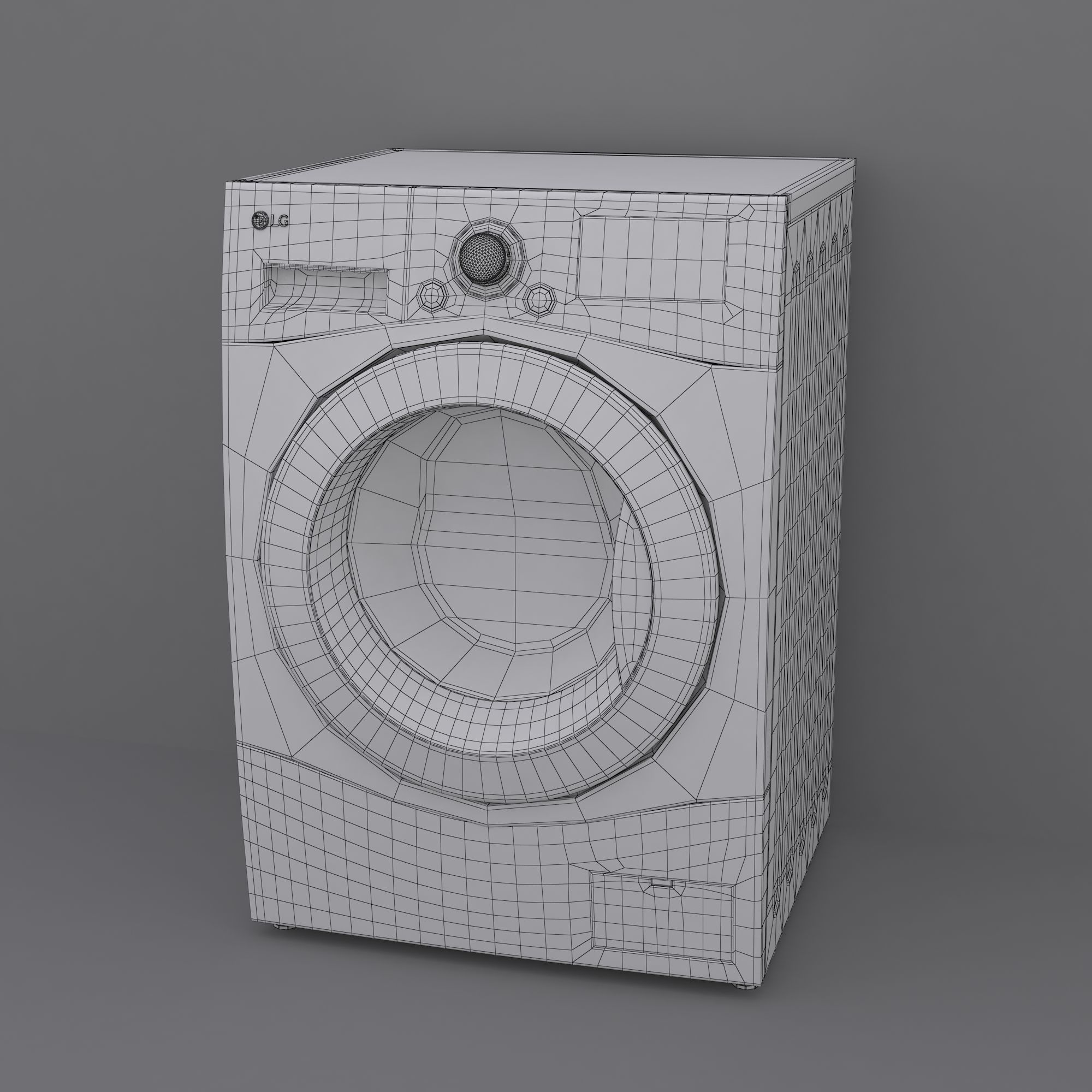 Washing Machine LG FH-2A8HDN2 version with depth 60 cm Free 3D model_1