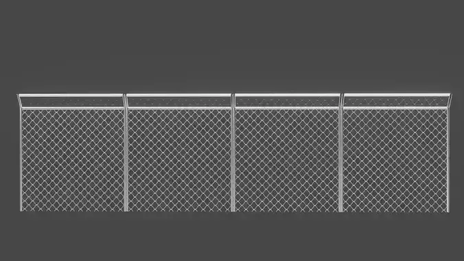 wire barrier 3d model low poly