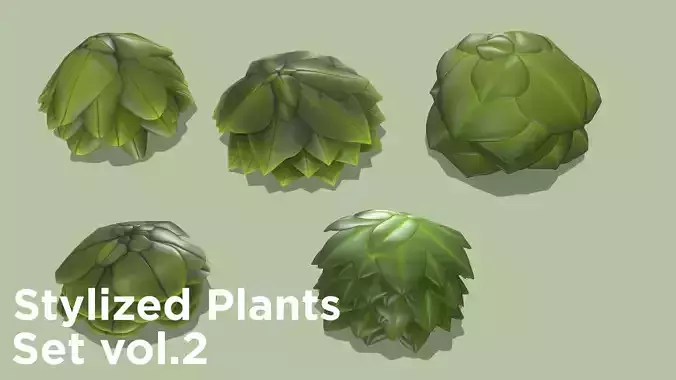 Stylized Plants Set vol 02 foliage pack