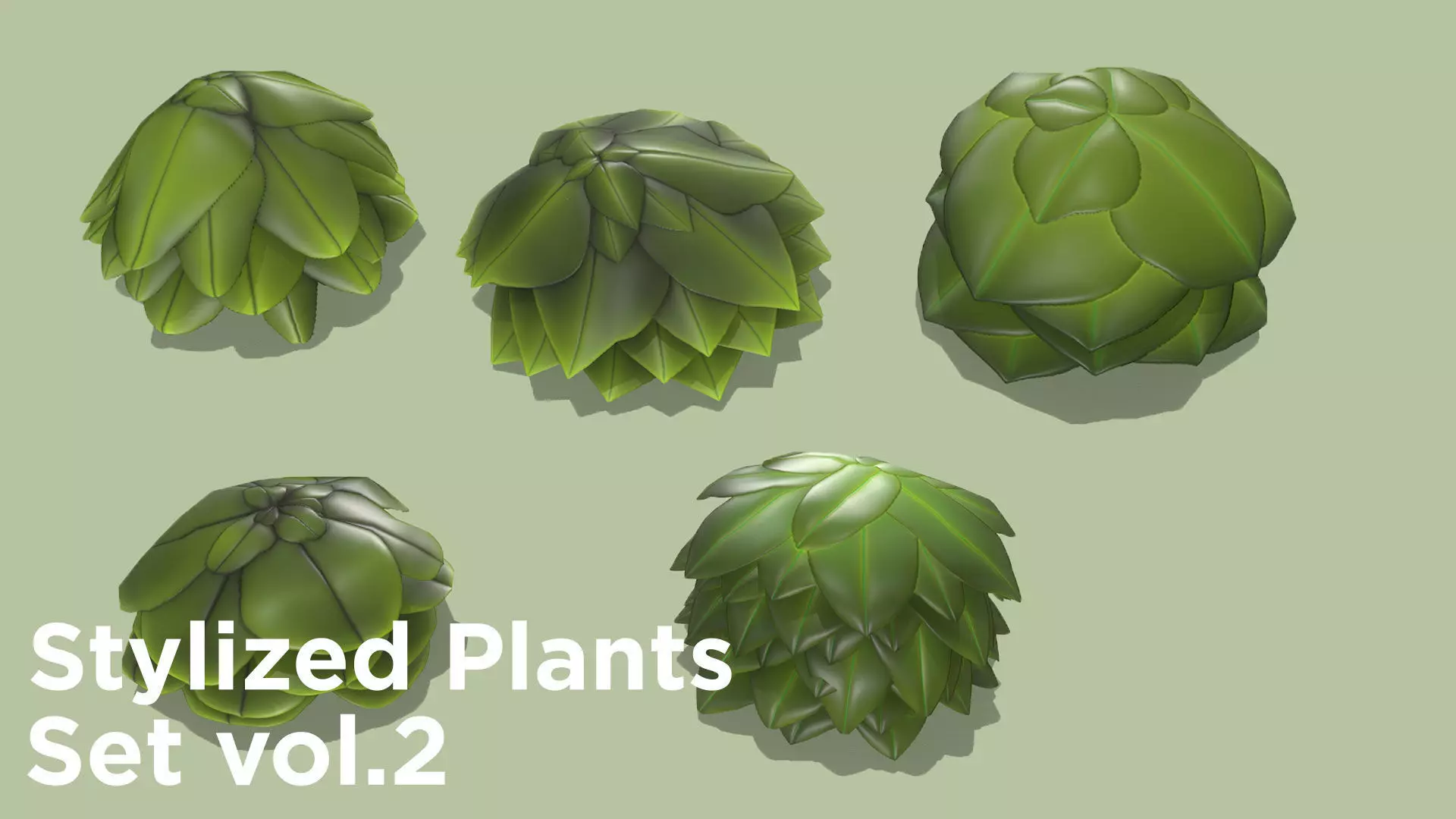 3D model Stylized Plants Set vol 02 foliage pack VR / AR / low-poly ...