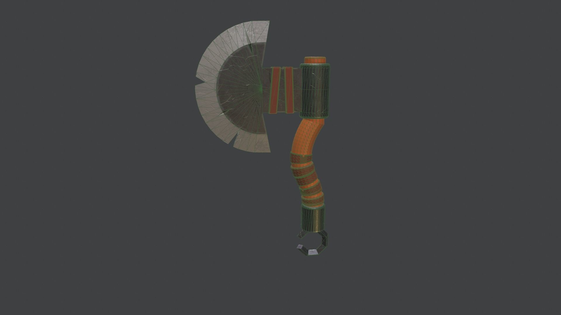 Stylized Axe Low-poly 3D model_10