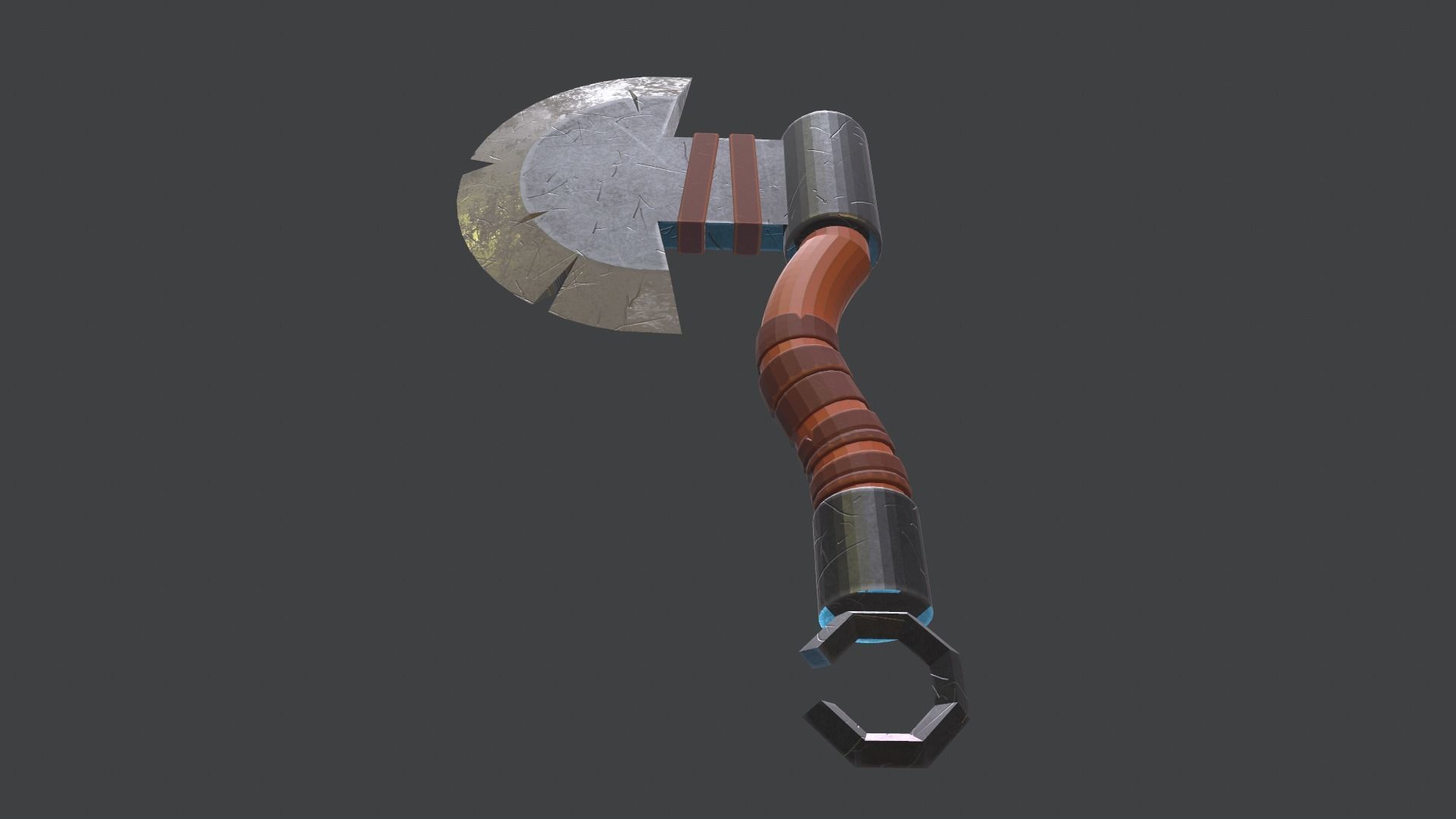 Stylized Axe Low-poly 3D model_8