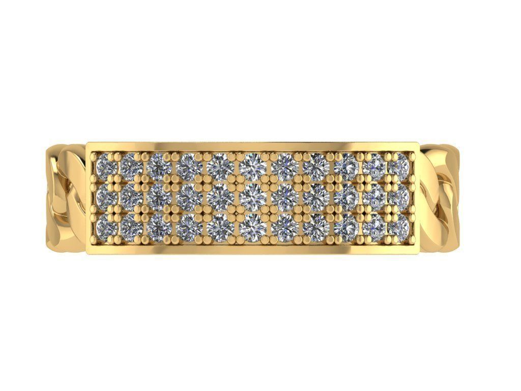 Ring505 diamond band ring gold 3D print model_1