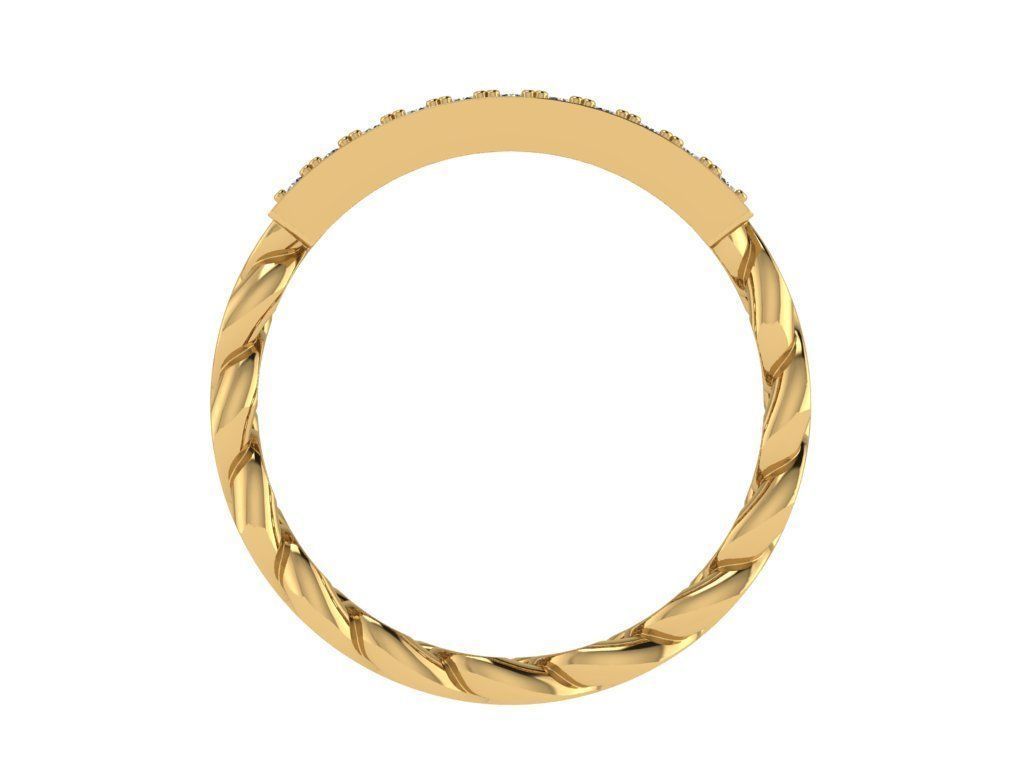 Ring505 diamond band ring gold 3D print model_2