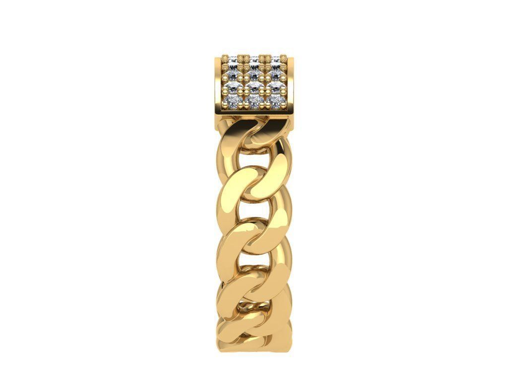 Ring505 diamond band ring gold 3D print model_3