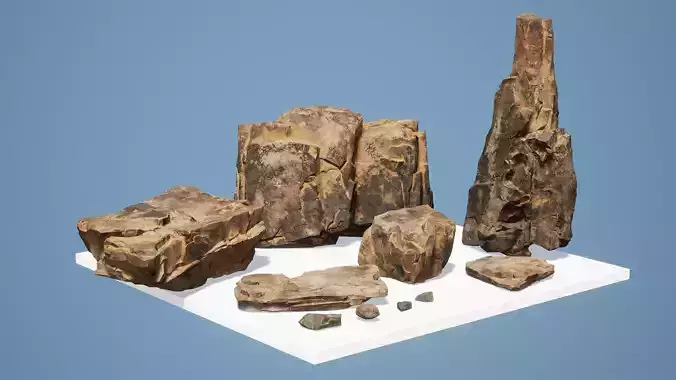 Rocks Pack Low-poly 3D model