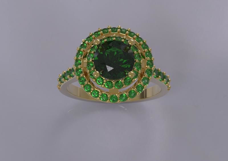 Emerald Ring1 3D print model_2
