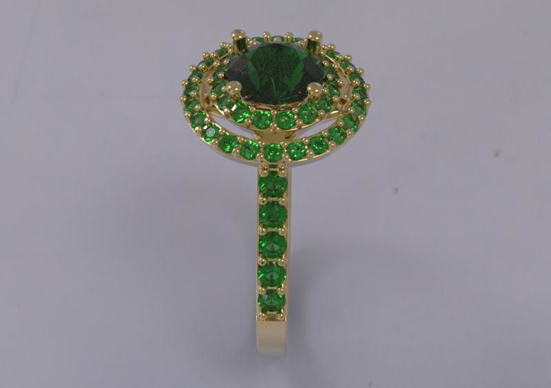 Emerald Ring1 3D print model_1