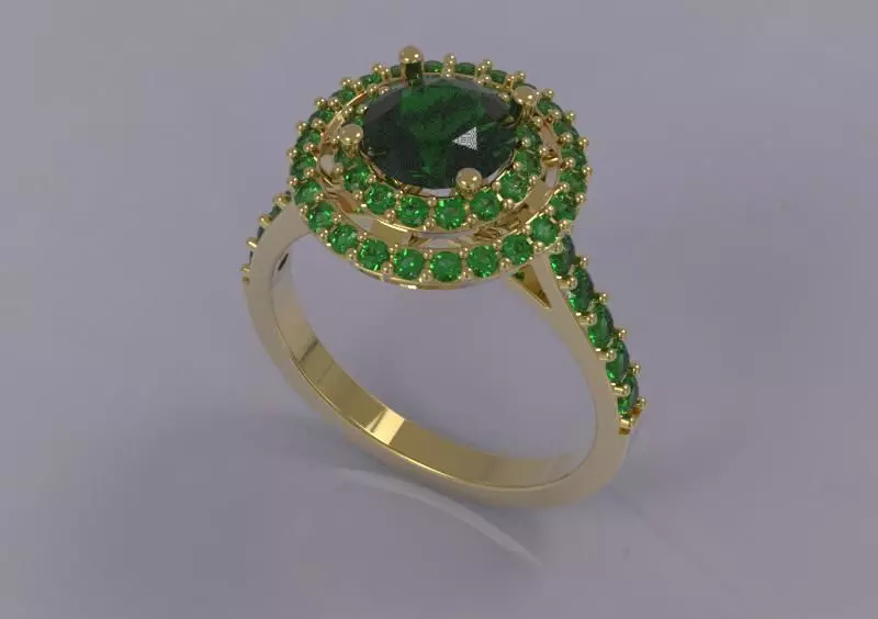 Emerald Ring1 3D print model_0