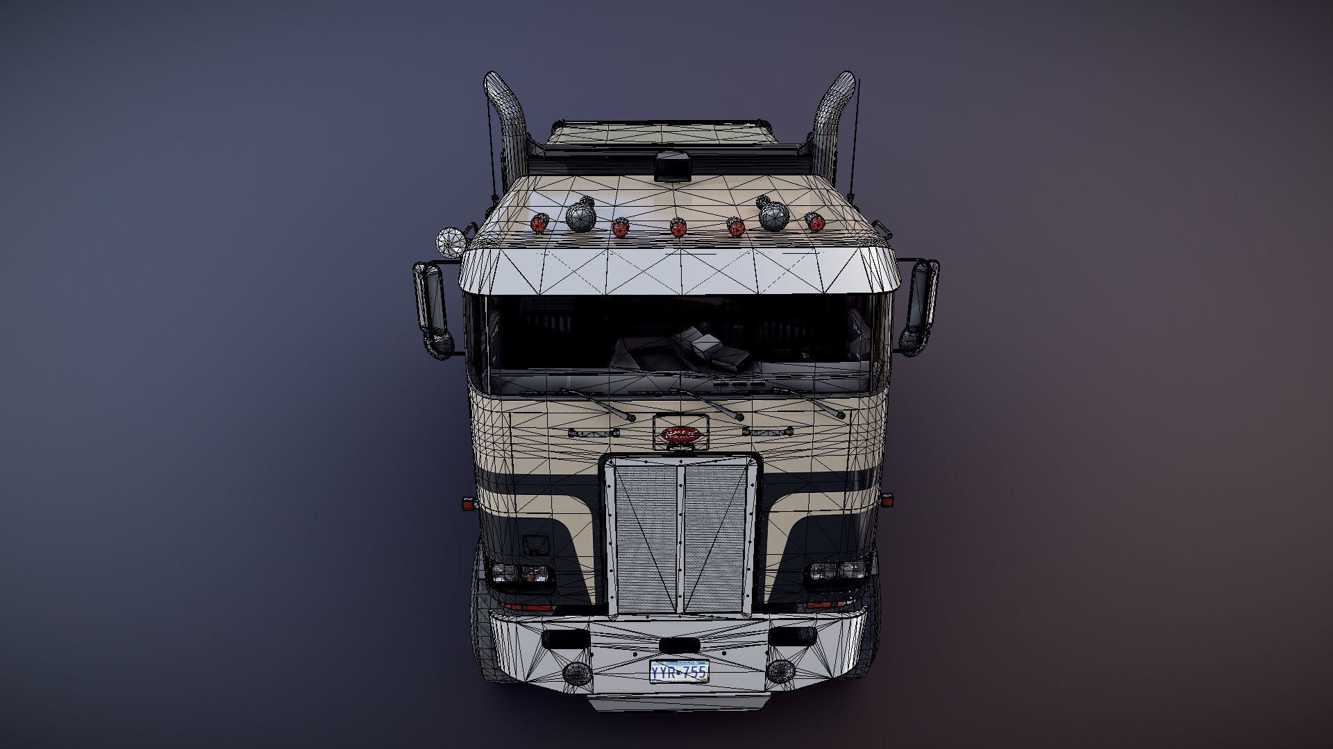 Peterbilt 362 tandem dump truck Low-poly 3D model_31