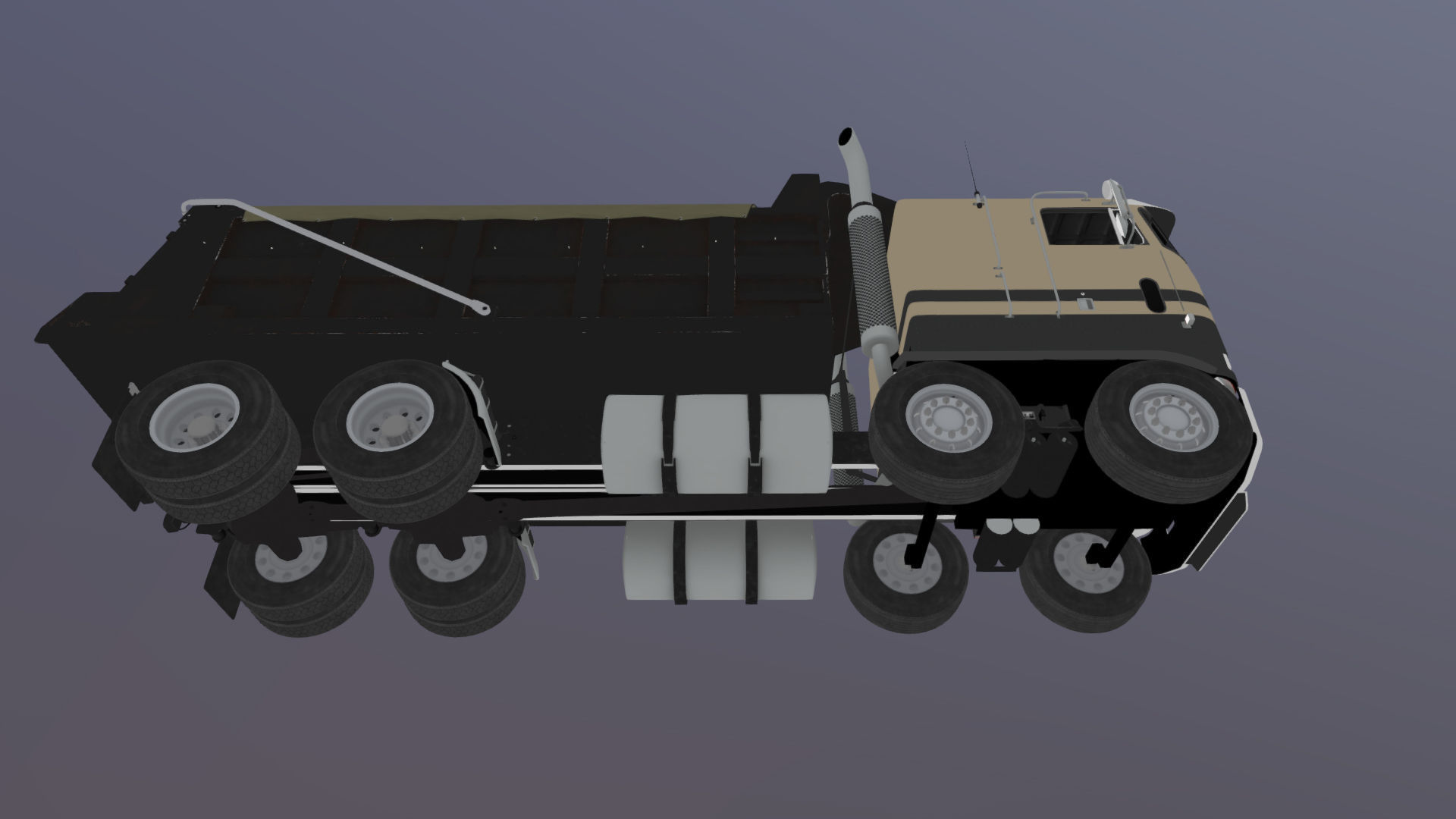 Peterbilt 362 tandem dump truck Low-poly 3D model_36