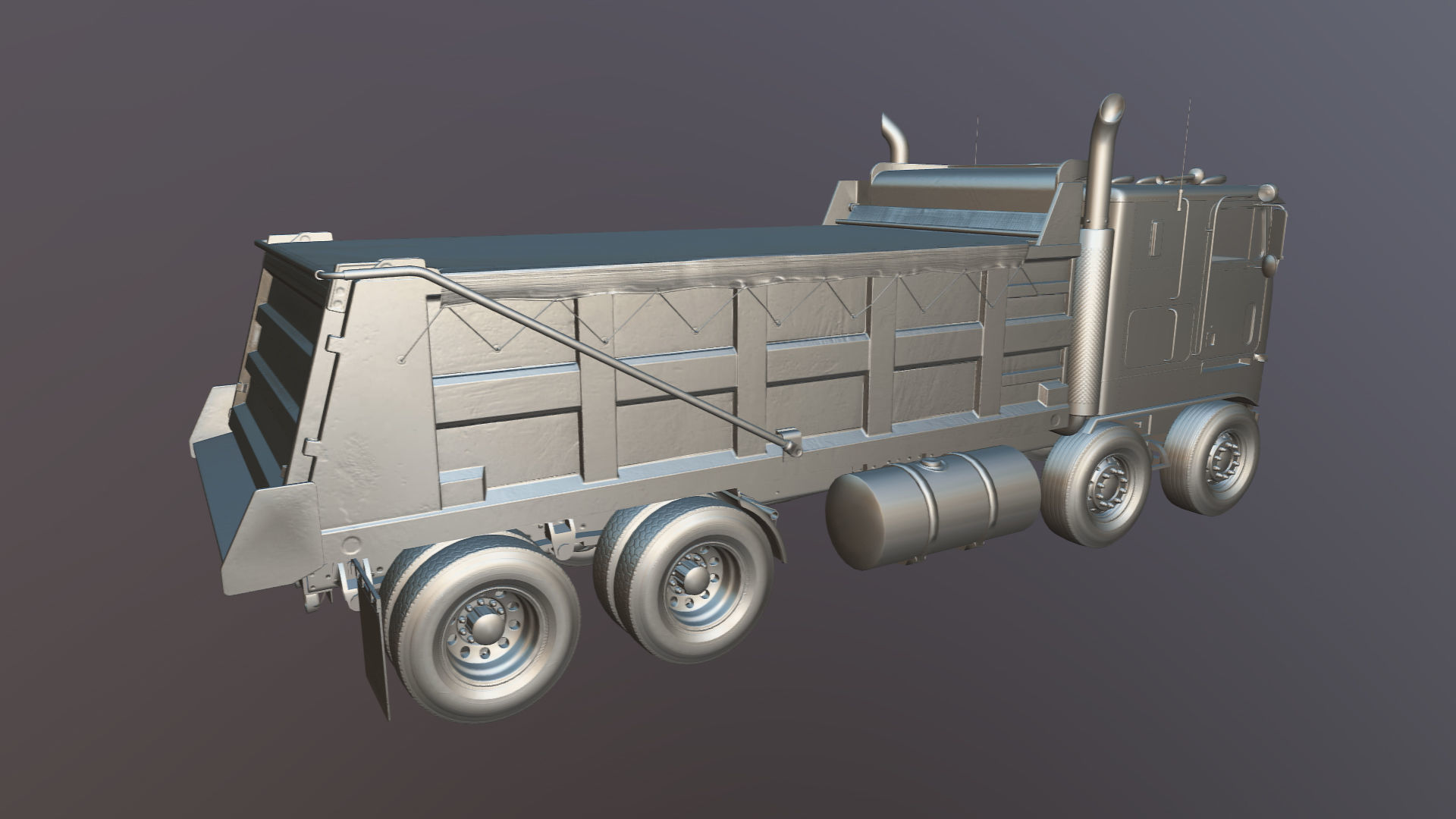 Peterbilt 362 tandem dump truck Low-poly 3D model_33