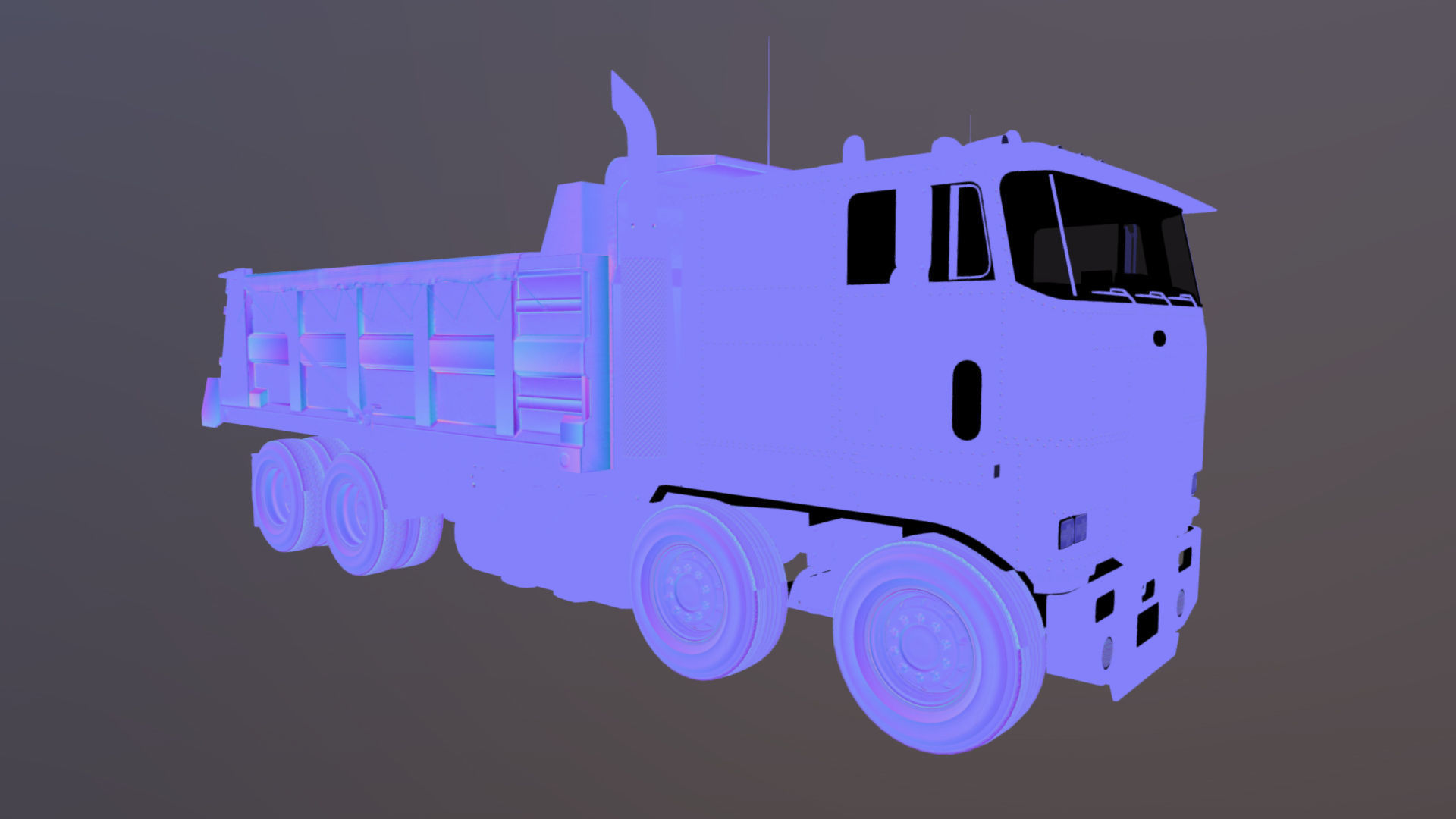 Peterbilt 362 tandem dump truck Low-poly 3D model_39
