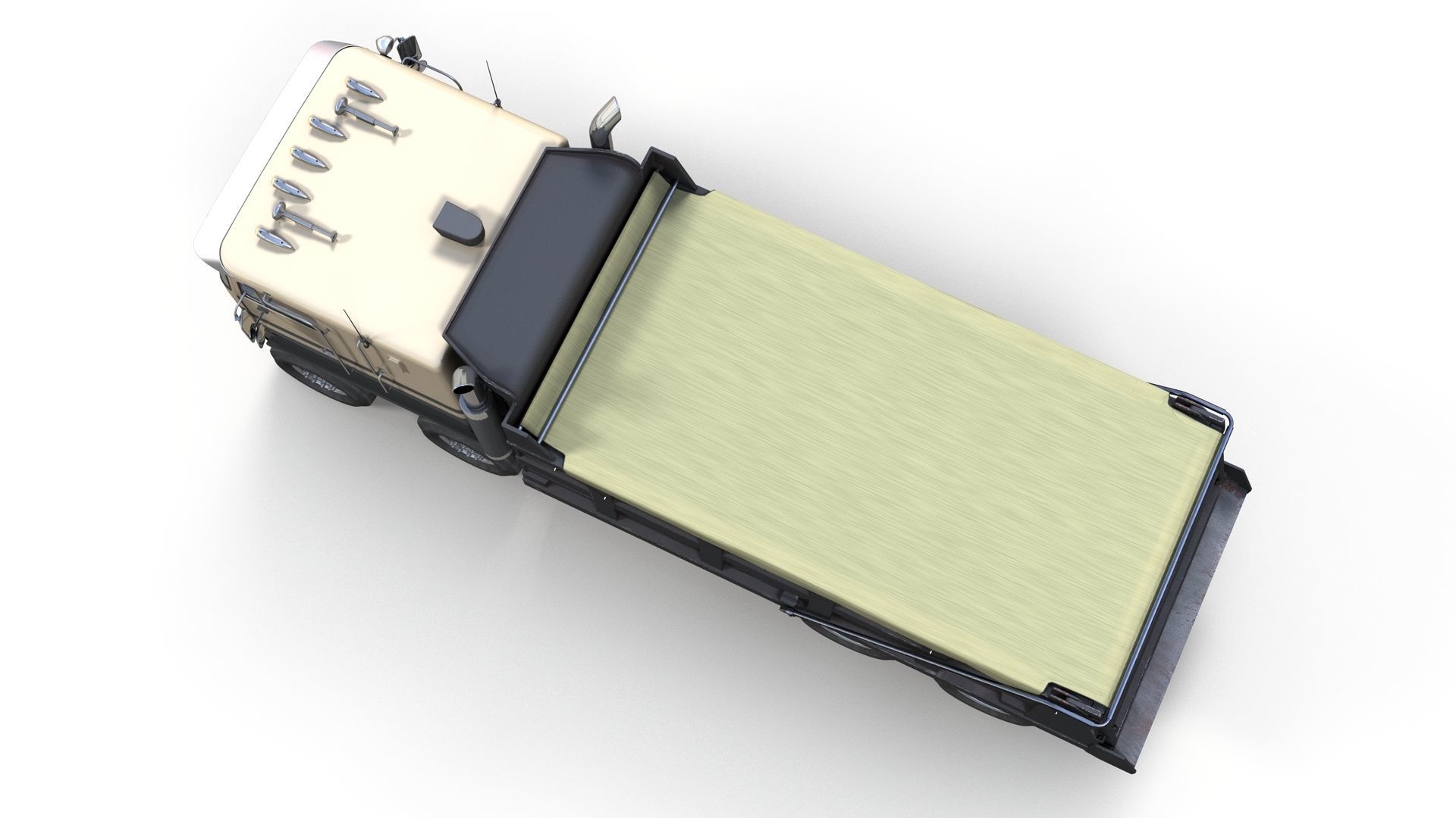 Peterbilt 362 tandem dump truck Low-poly 3D model_7