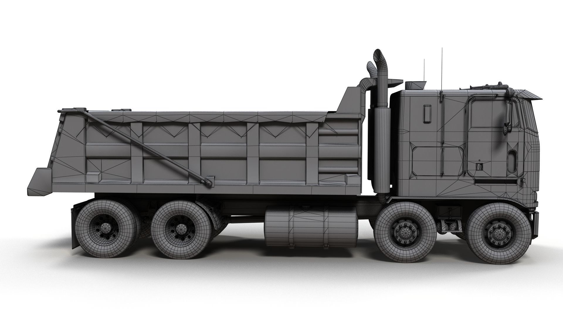 Peterbilt 362 tandem dump truck Low-poly 3D model_18