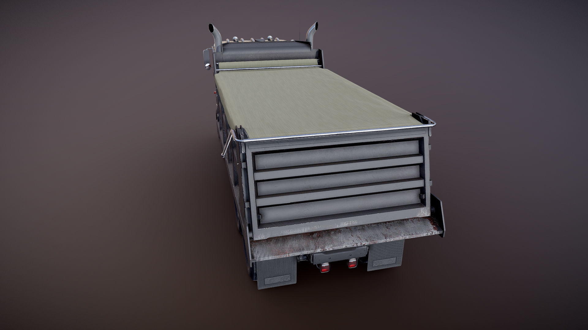 Peterbilt 362 tandem dump truck Low-poly 3D model_26