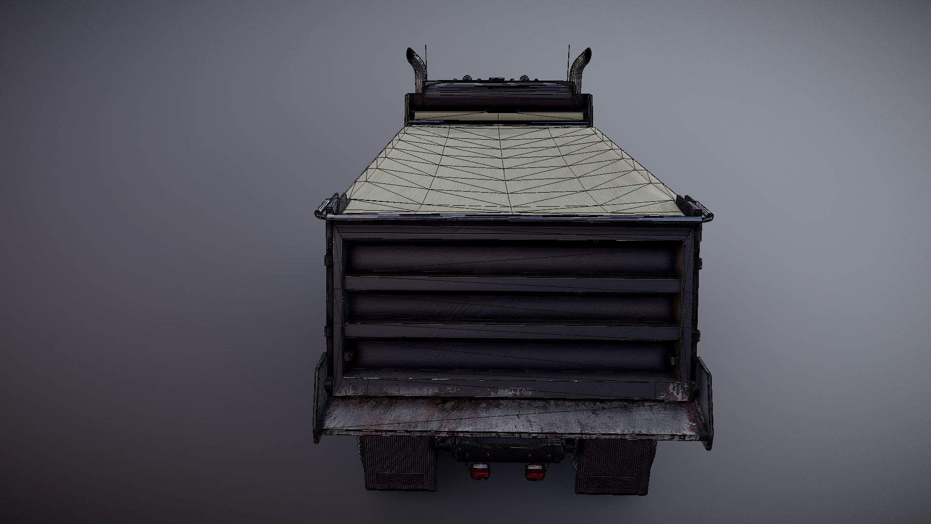 Peterbilt 362 tandem dump truck Low-poly 3D model_30