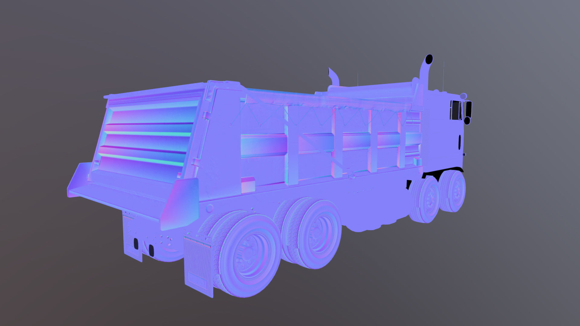 Peterbilt 362 tandem dump truck Low-poly 3D model_38
