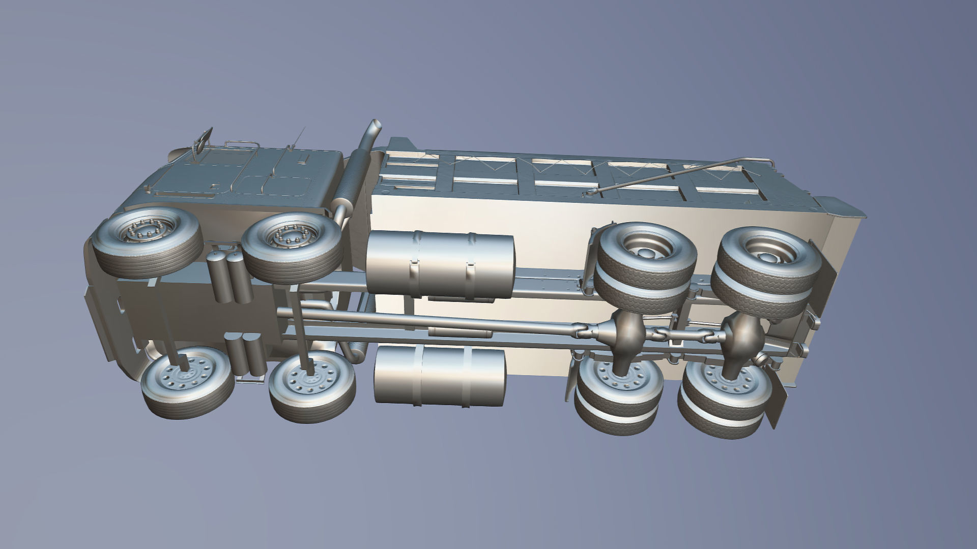 Peterbilt 362 tandem dump truck Low-poly 3D model_34