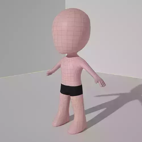 Chibi Character Base Mesh 3D model