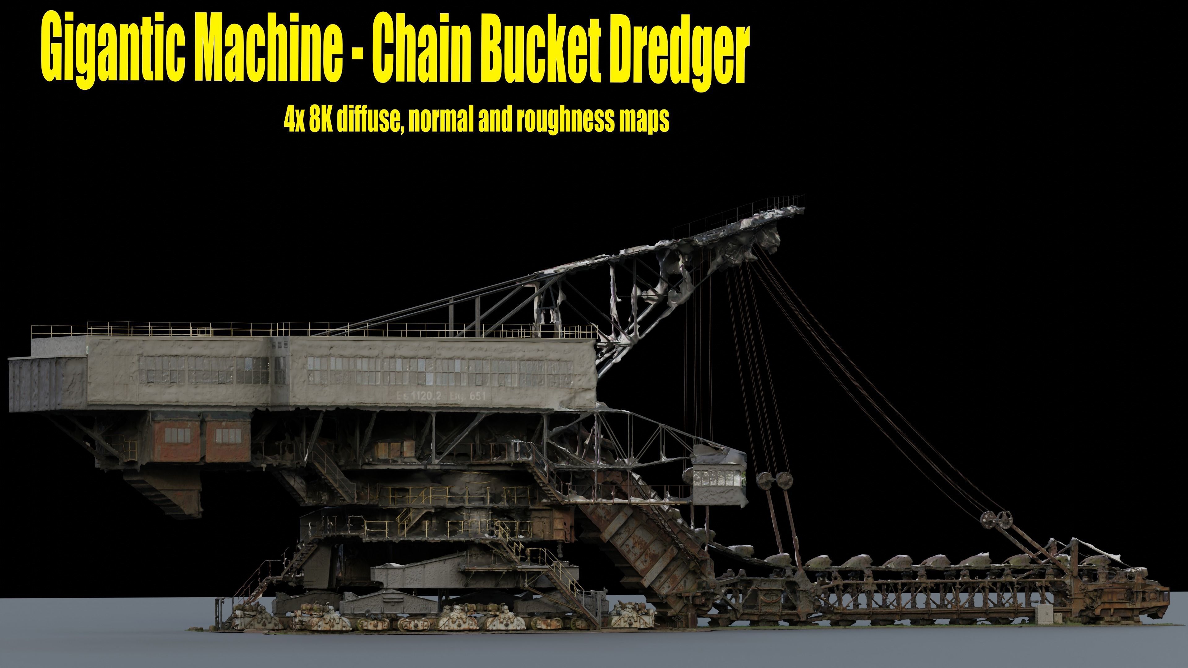 Gigantic Machine - Chain Bucket Dredger 3D model_3