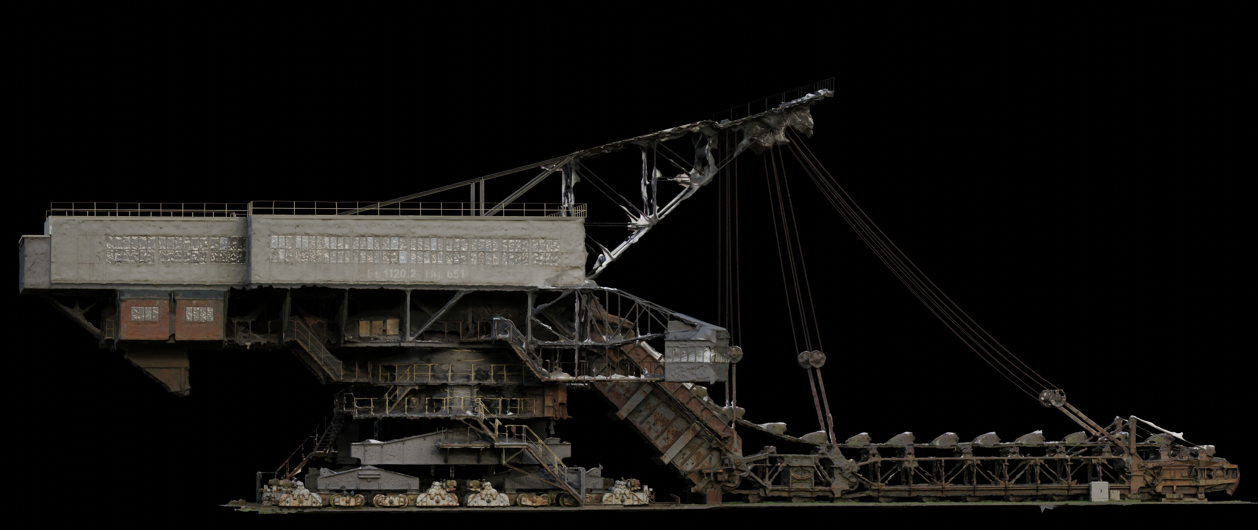 Gigantic Machine - Chain Bucket Dredger 3D model_4