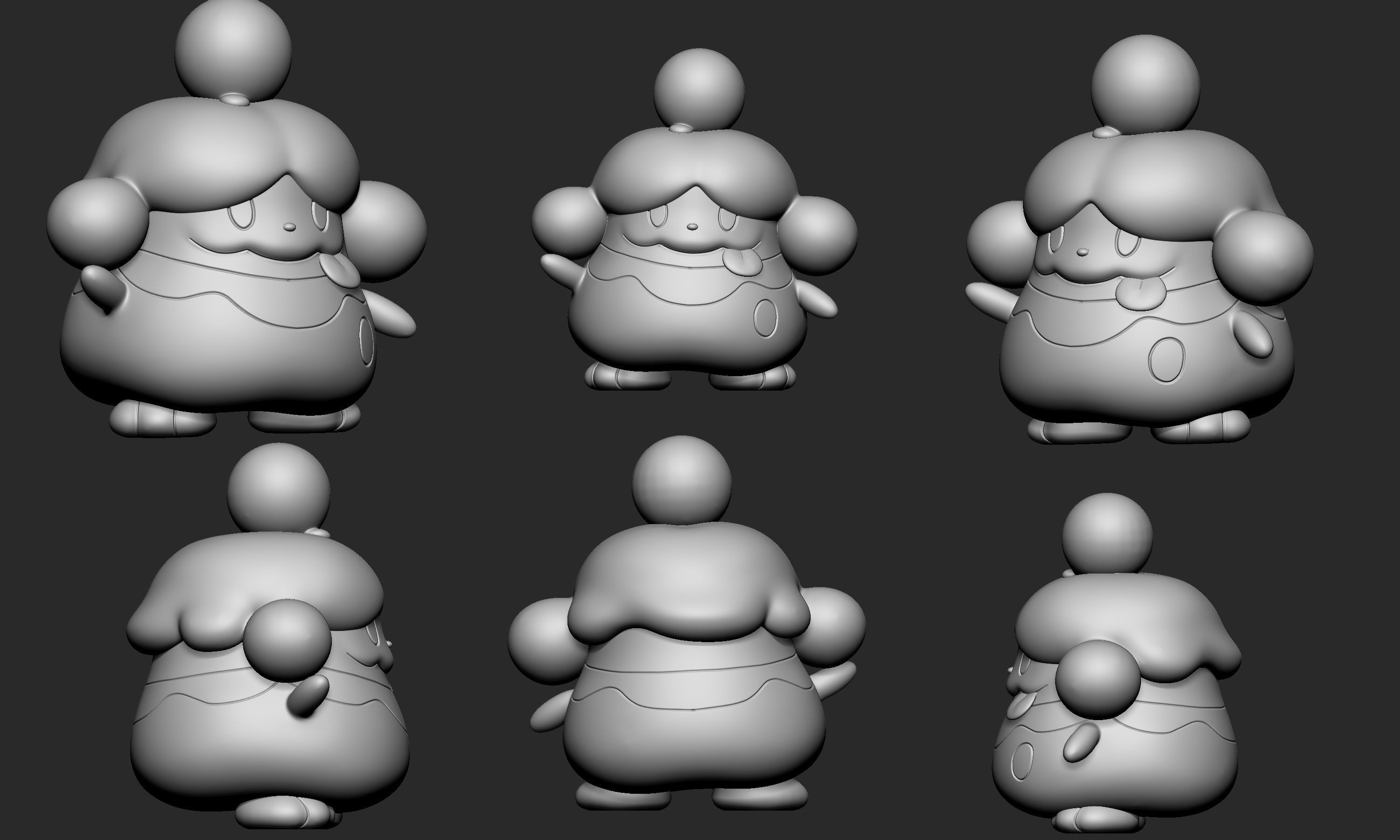 Pokemon - Slurpuff with 2 poses 3D print model_4