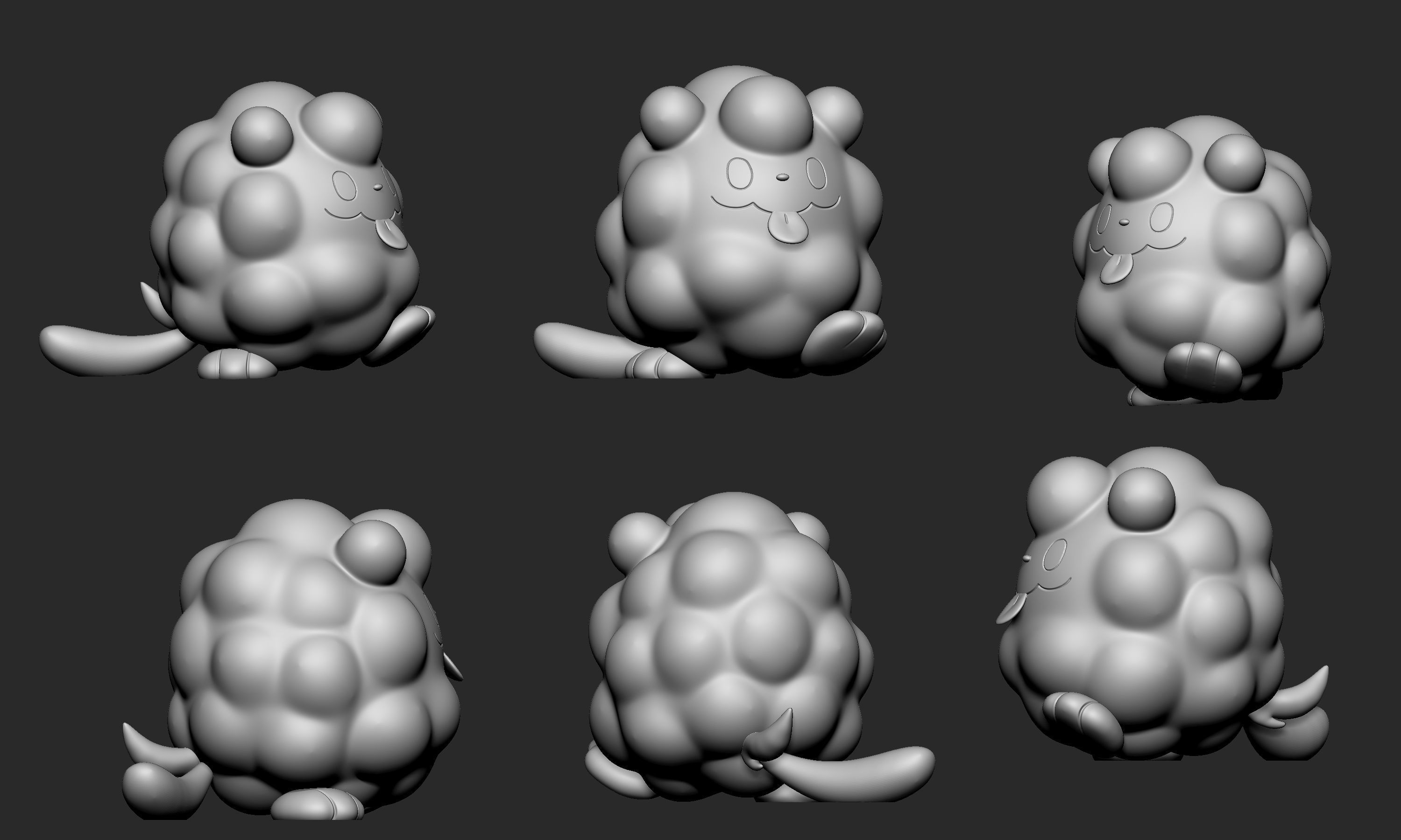 Pokemon - Swirlix and Slurpuff with 2 poses 3D print model_8