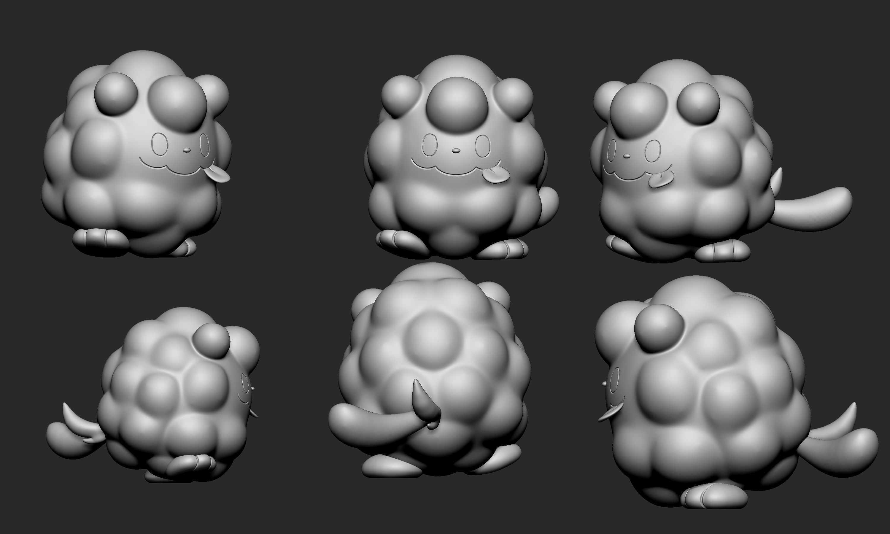 Pokemon - Swirlix and Slurpuff with 2 poses 3D print model_10