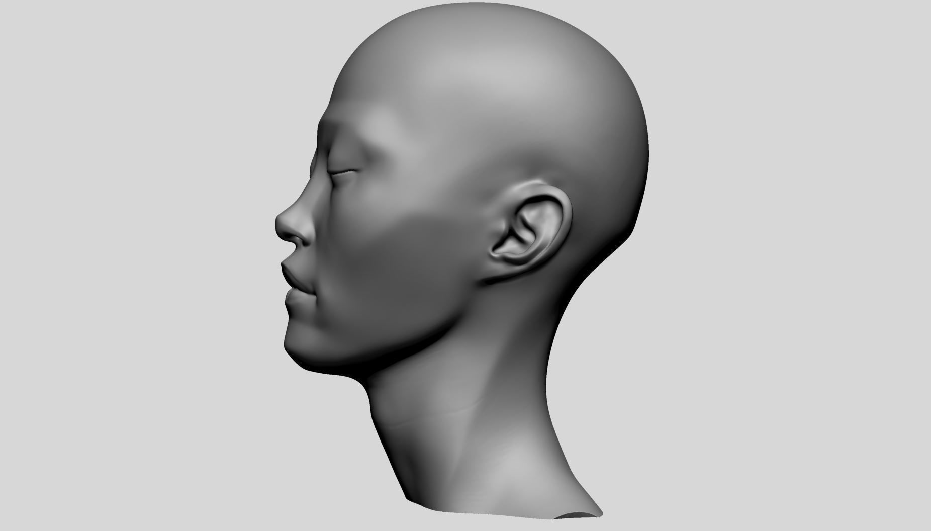 Female Head Printable A 3D print model_5