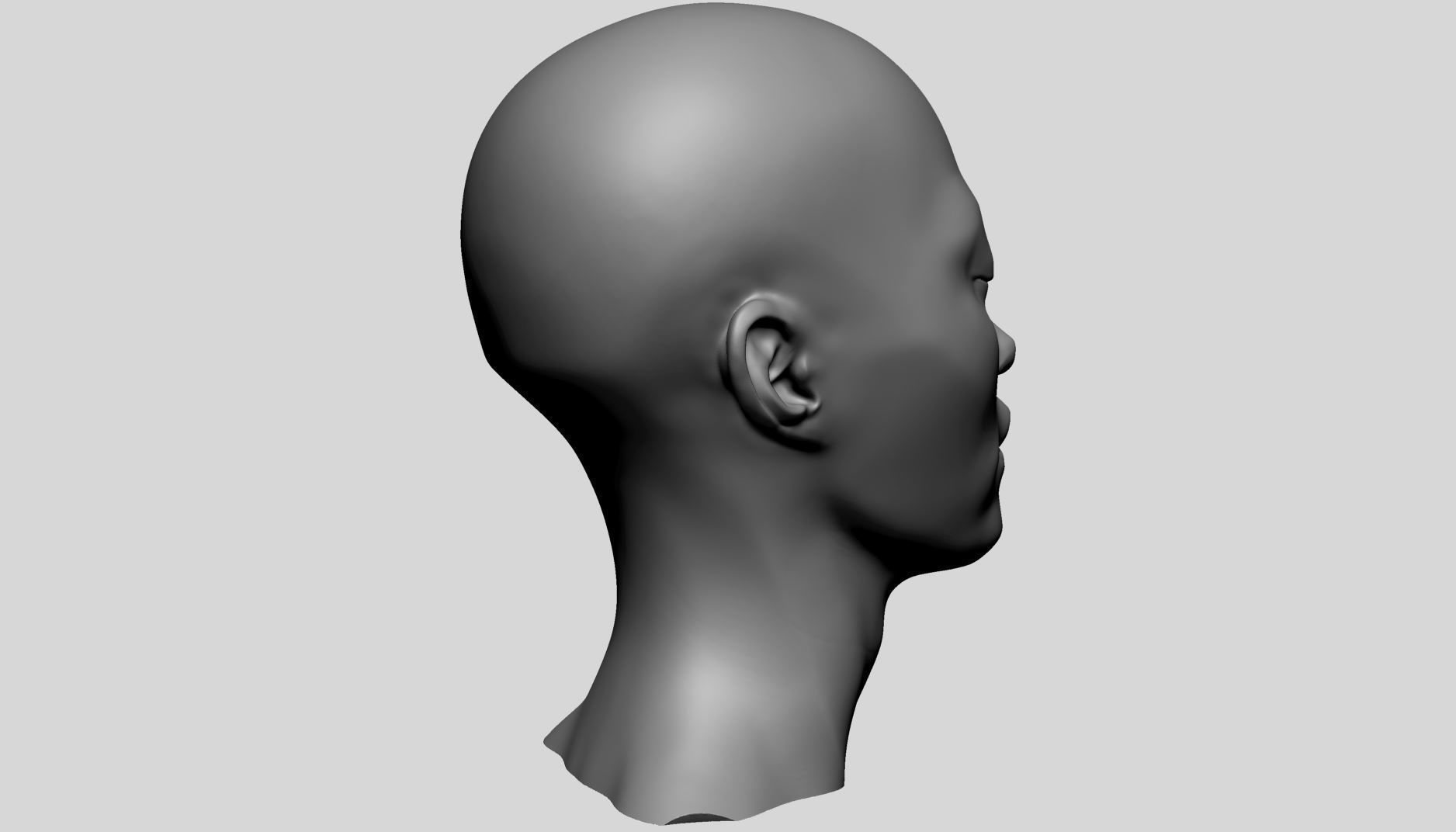 Female Head Printable A 3D print model_3