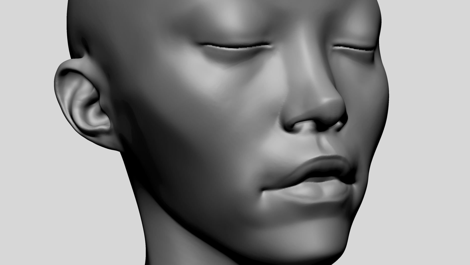 Female Head Printable A 3D print model_8
