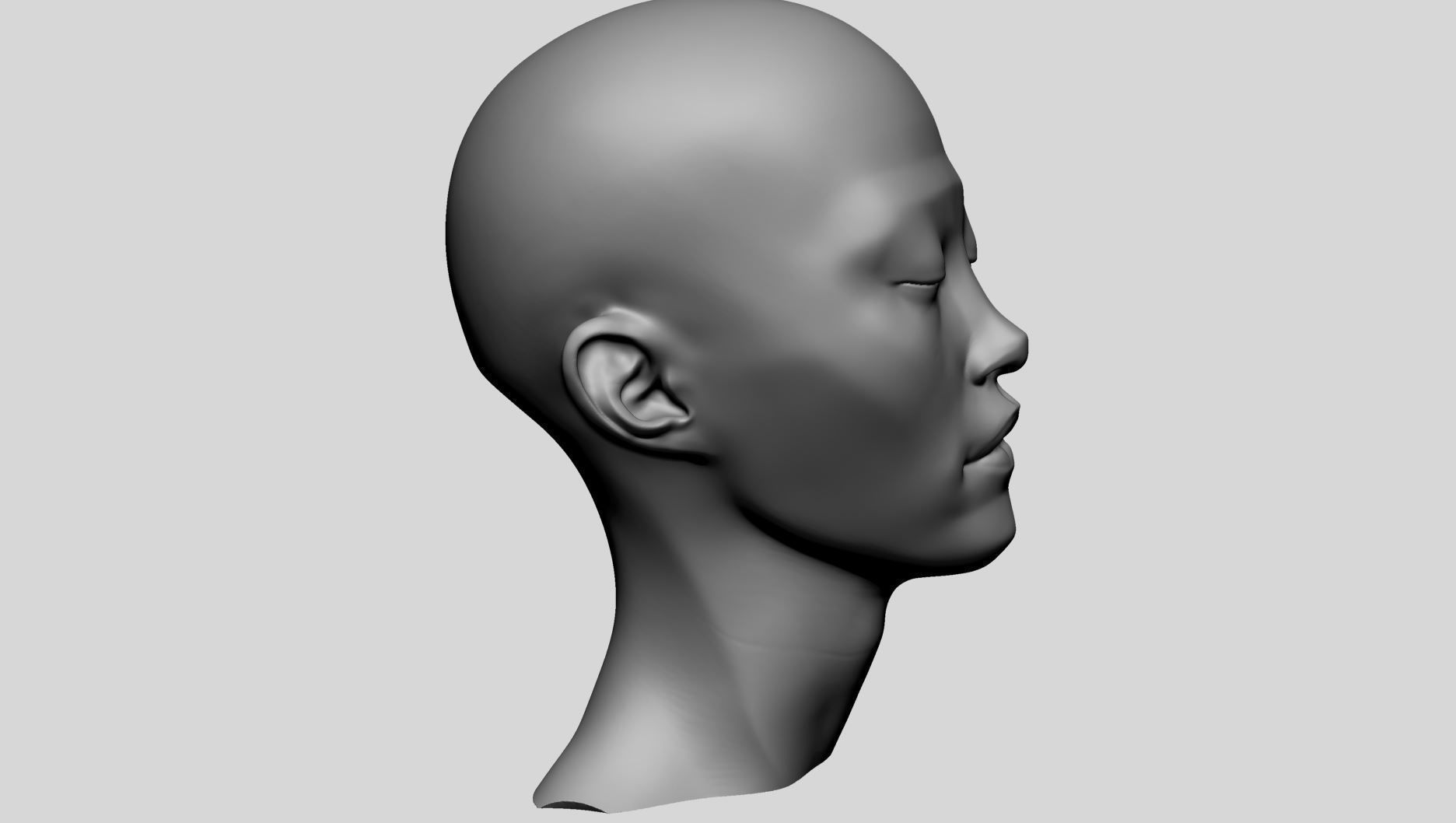 Female Head Printable A 3D print model_2
