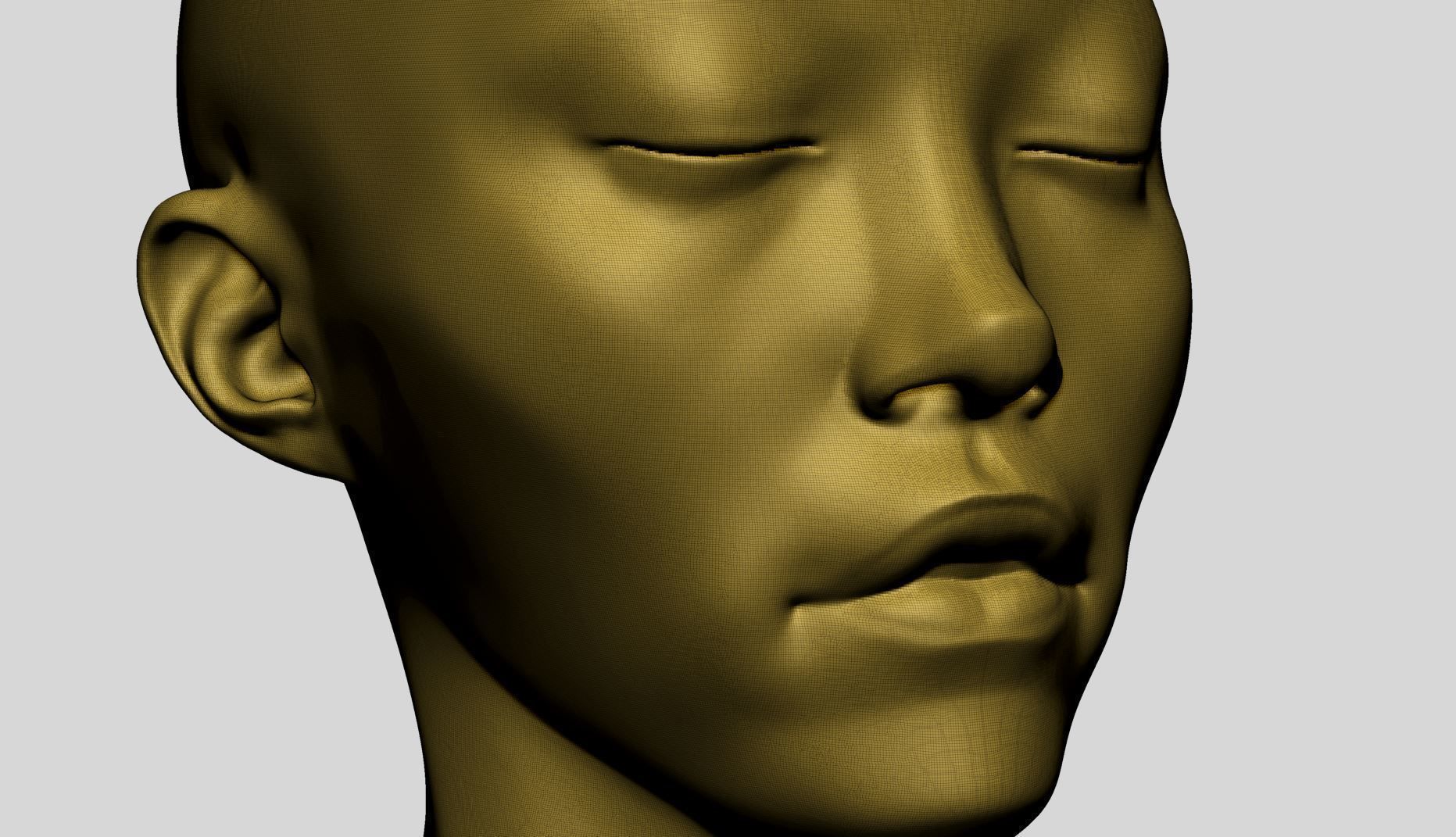 Female Head Printable A 3D print model_9