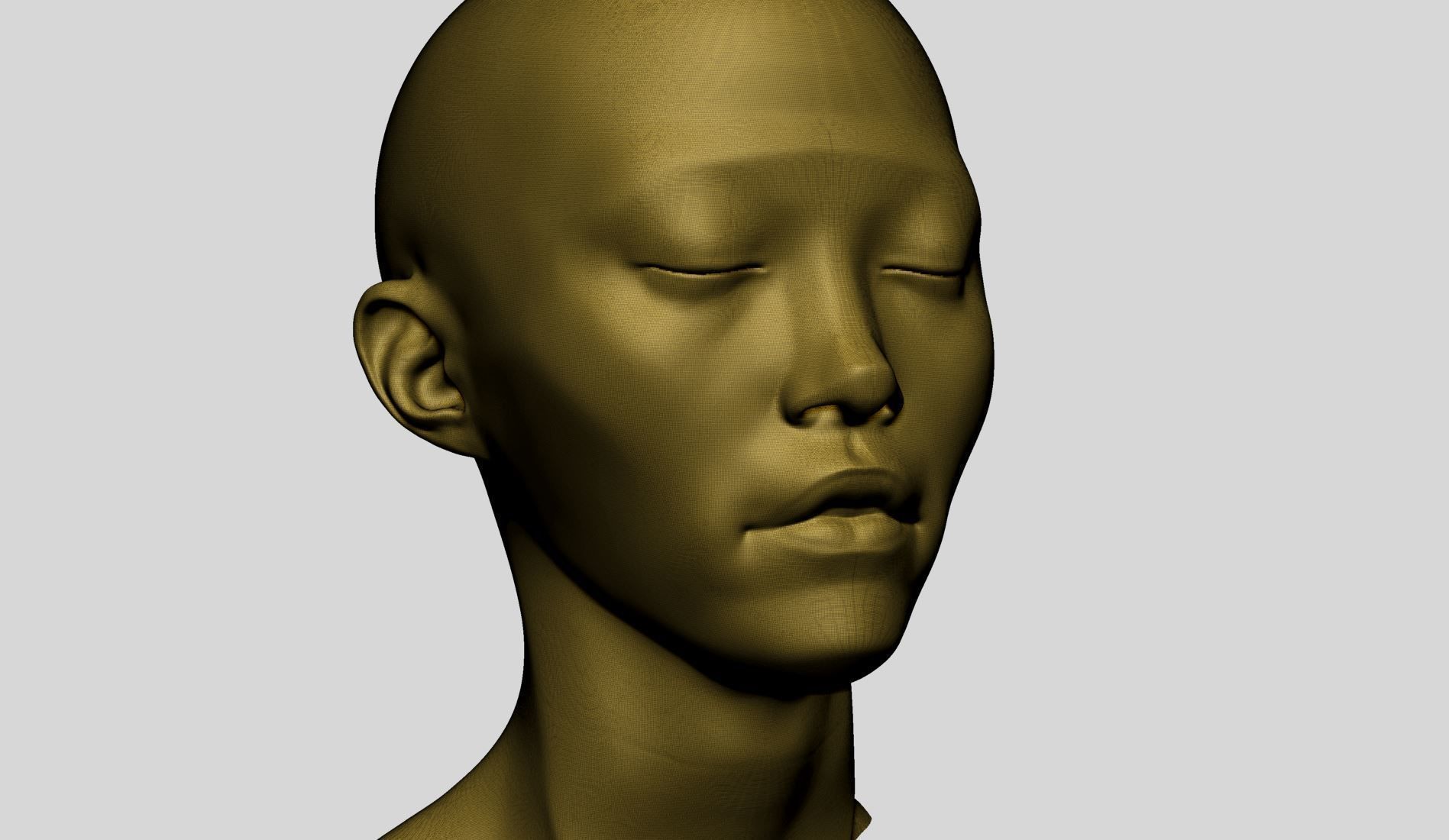 Female Head Printable A 3D print model_10