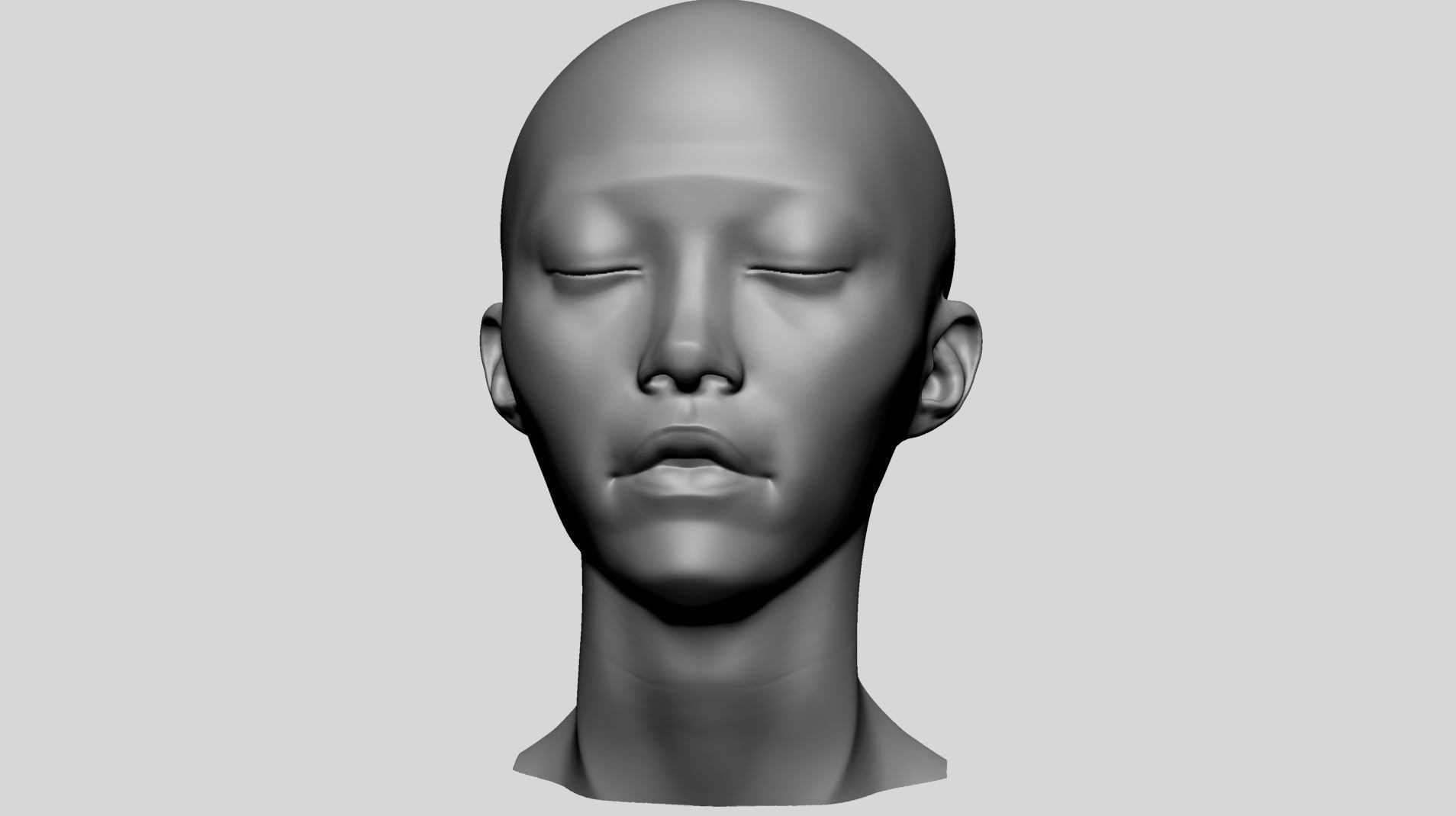 Female Head Printable A 3D print model_6