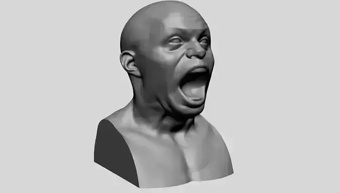 Male Head Printable A 3D print model