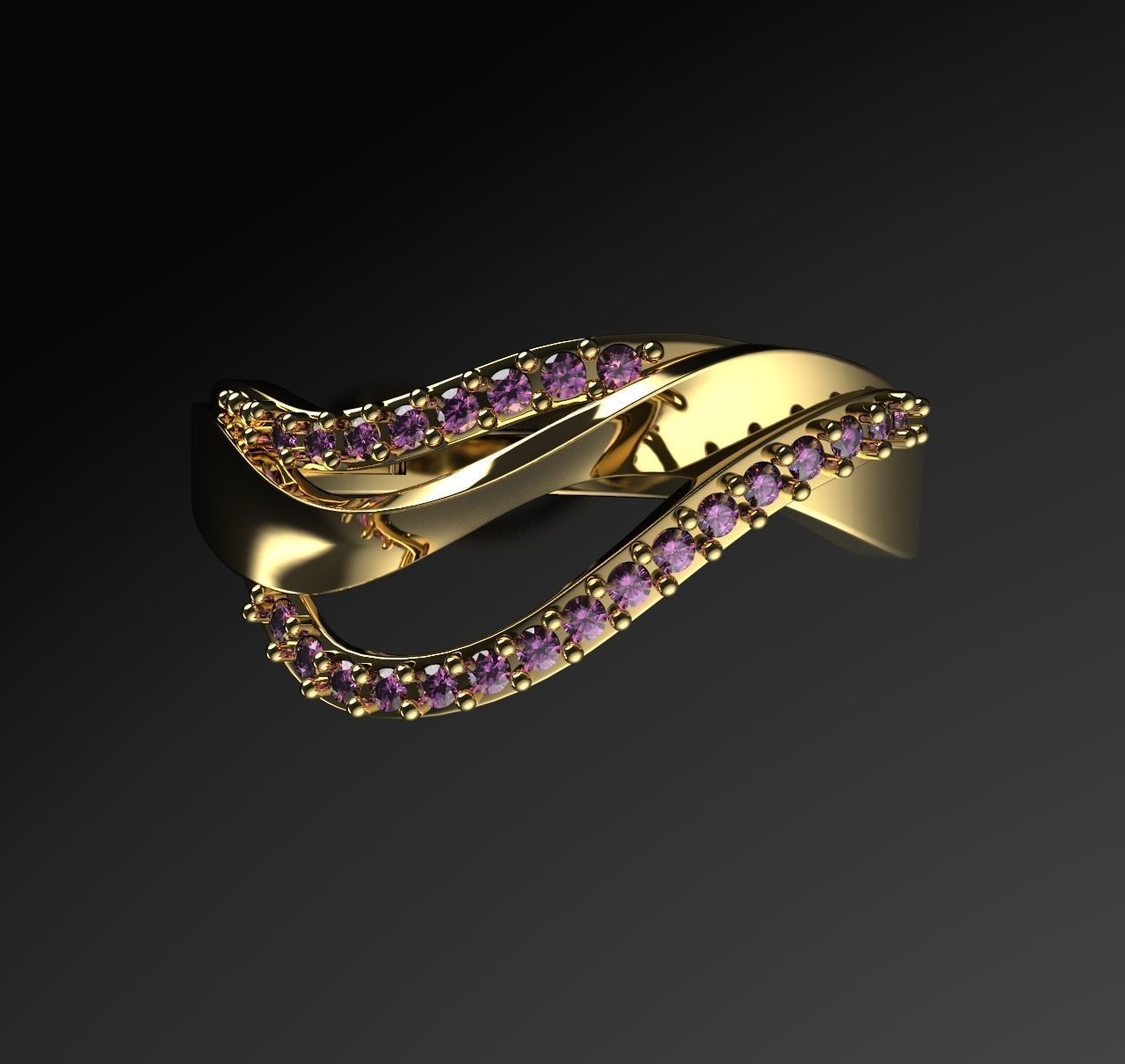 Ring ribbon plexus 3D print model_2