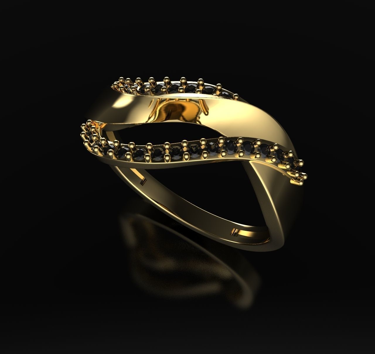 Ring ribbon plexus 3D print model_5