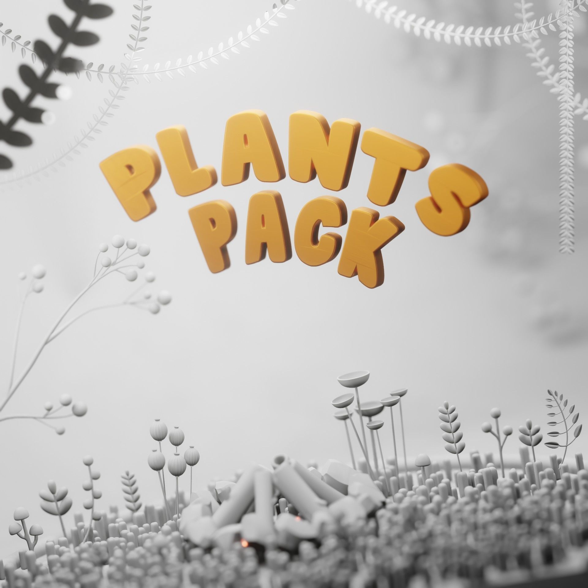 Stylized Plants Pack 3D model_1