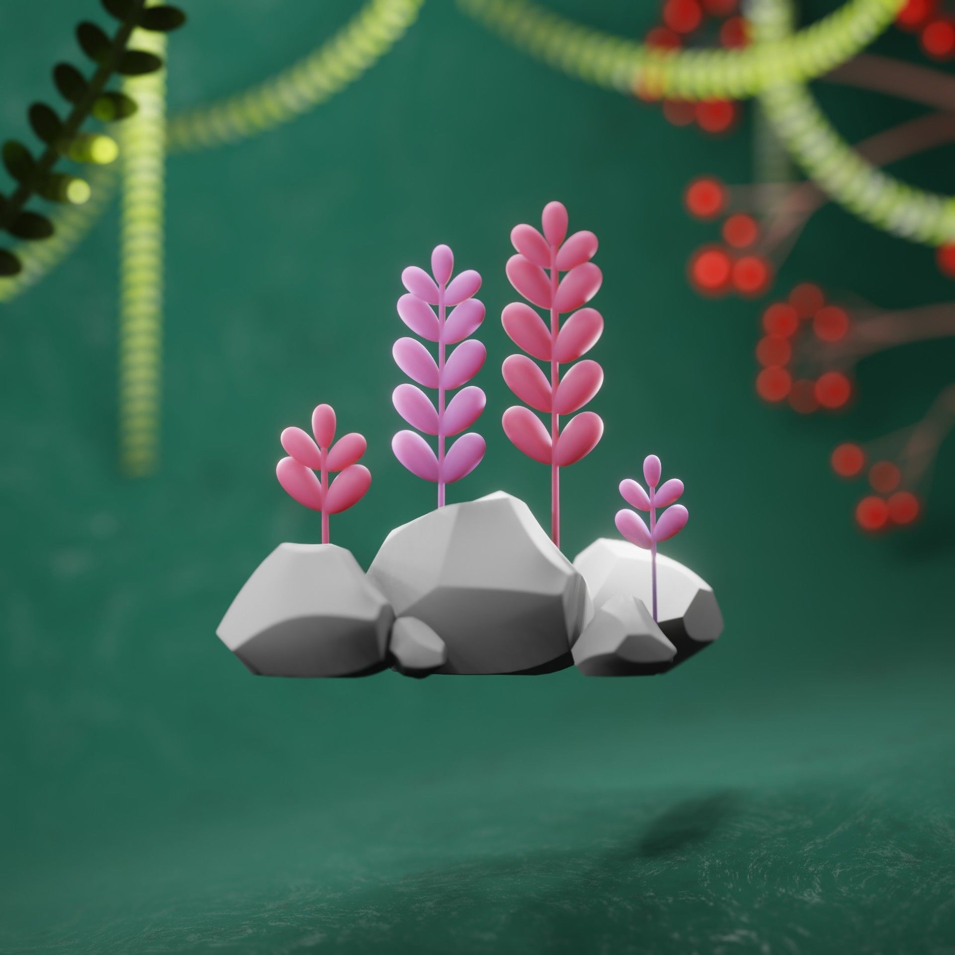 Stylized Plants Pack 3D model_3