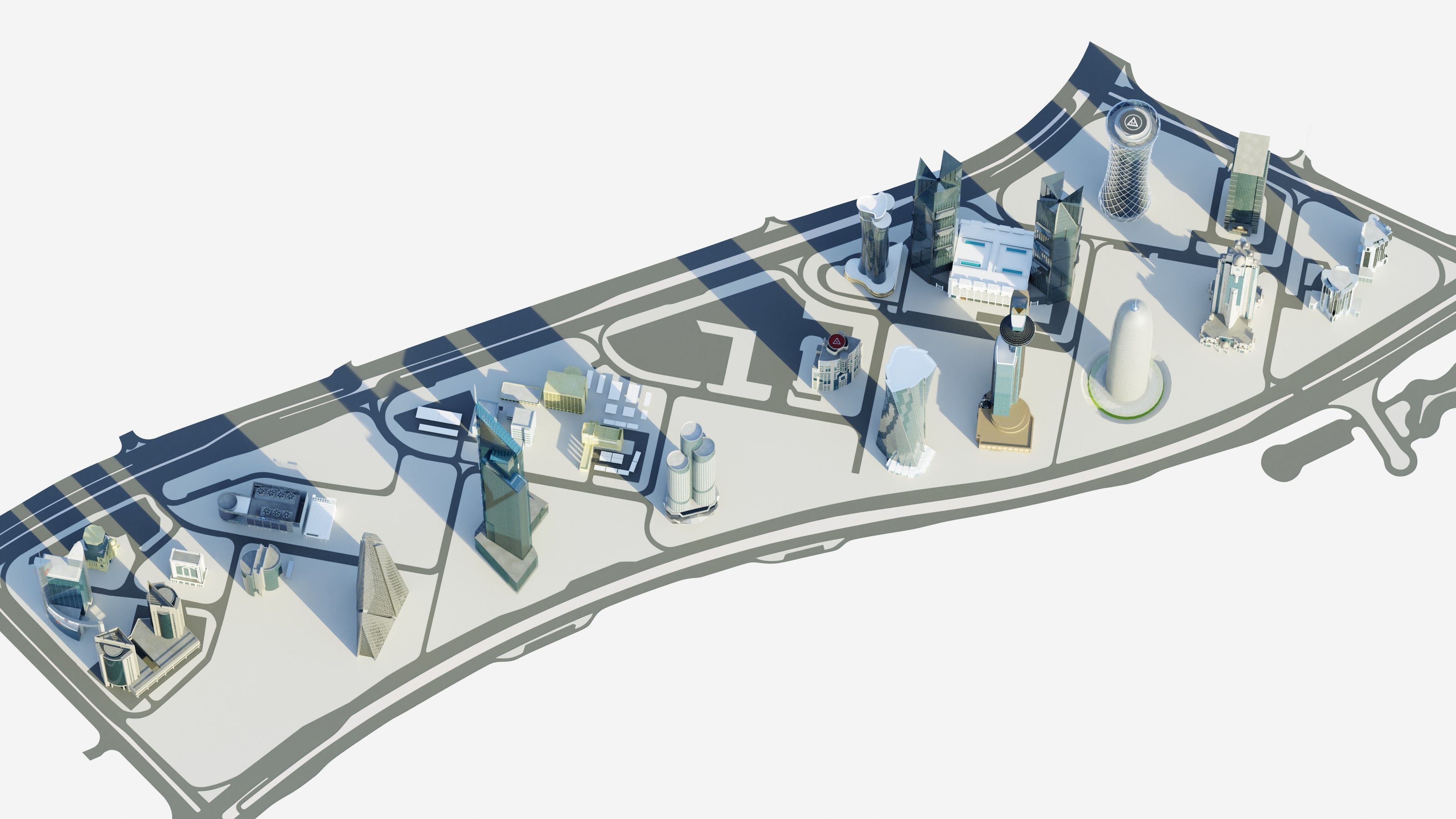 Doha - west bay 3D model_4