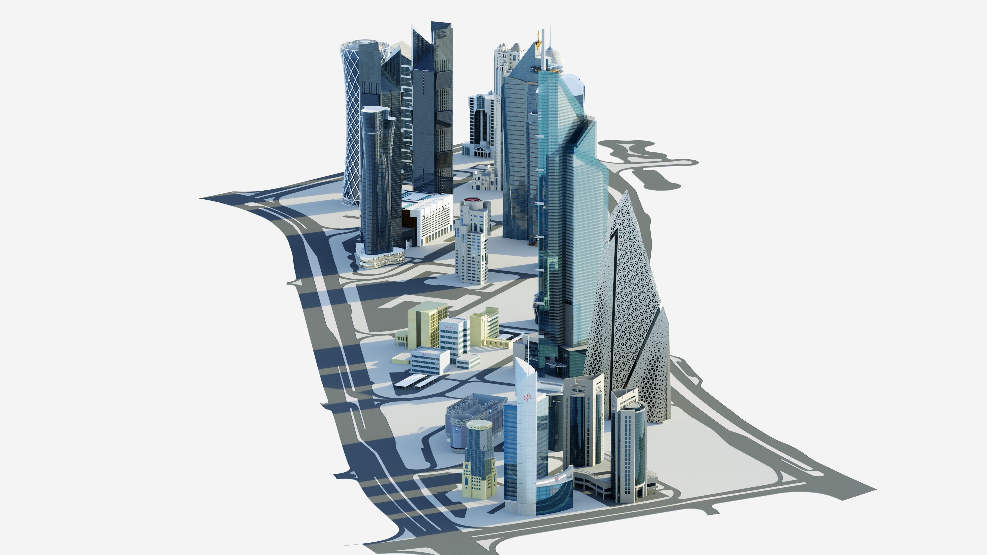 Doha - west bay 3D model_6