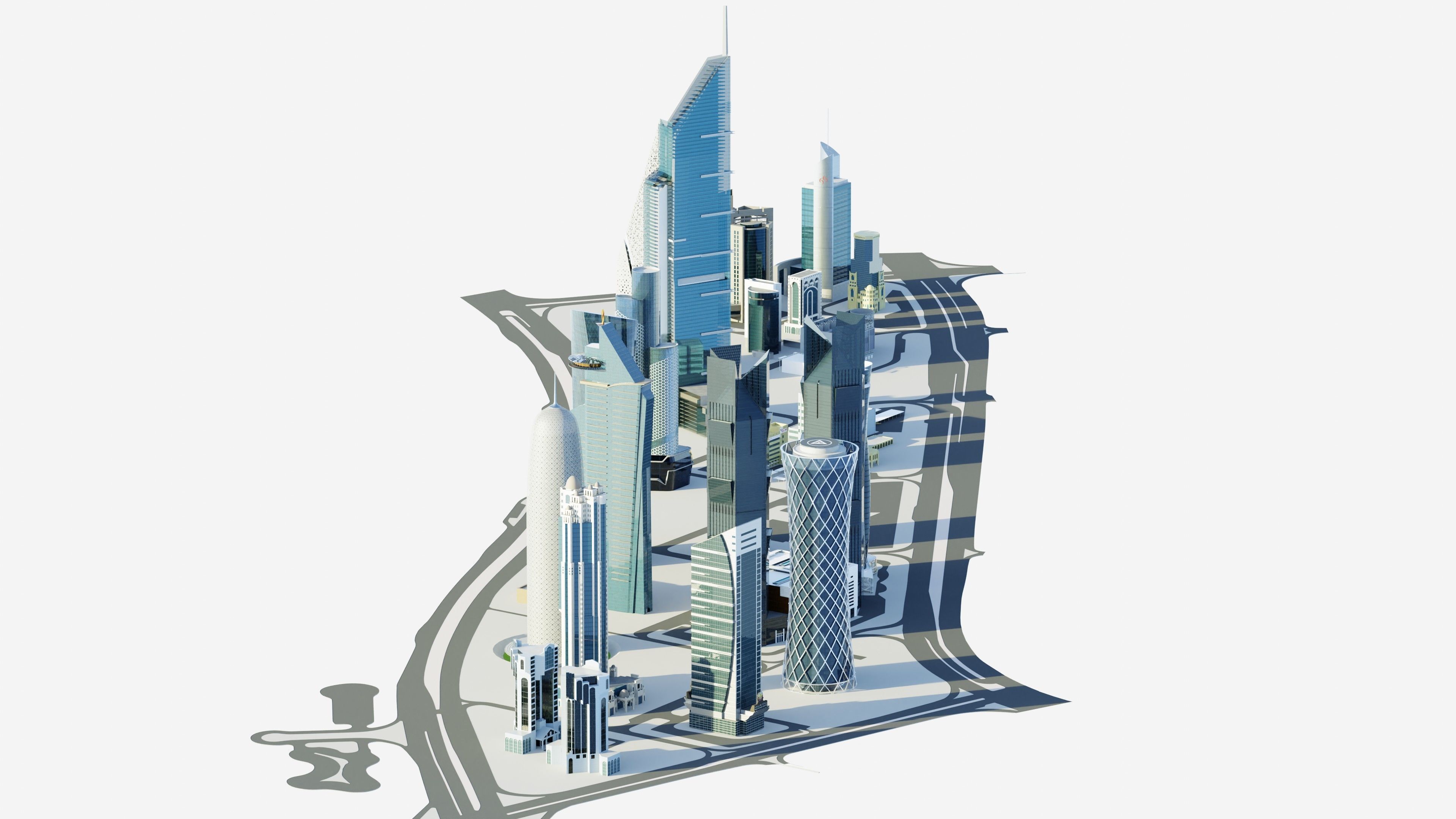Doha - west bay 3D model_5