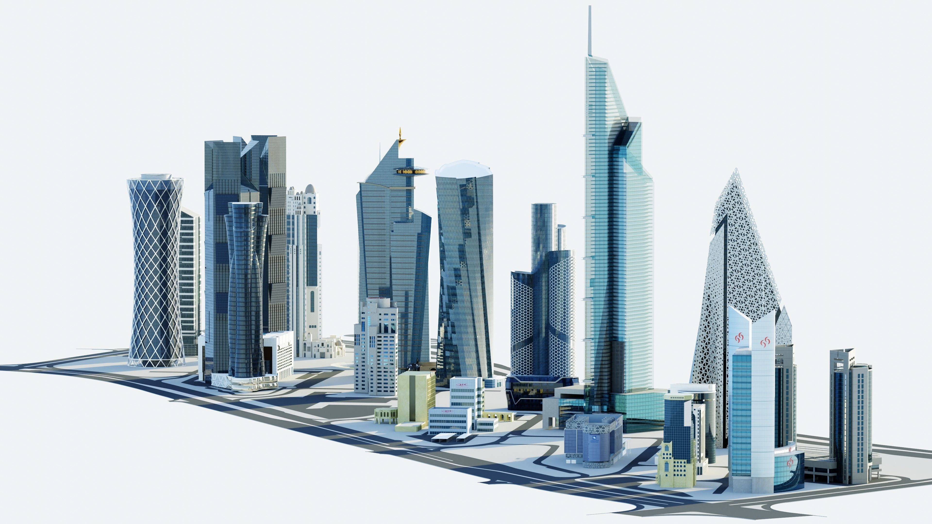 Doha - west bay 3D model_2